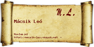 Mácsik Leó névjegykártya